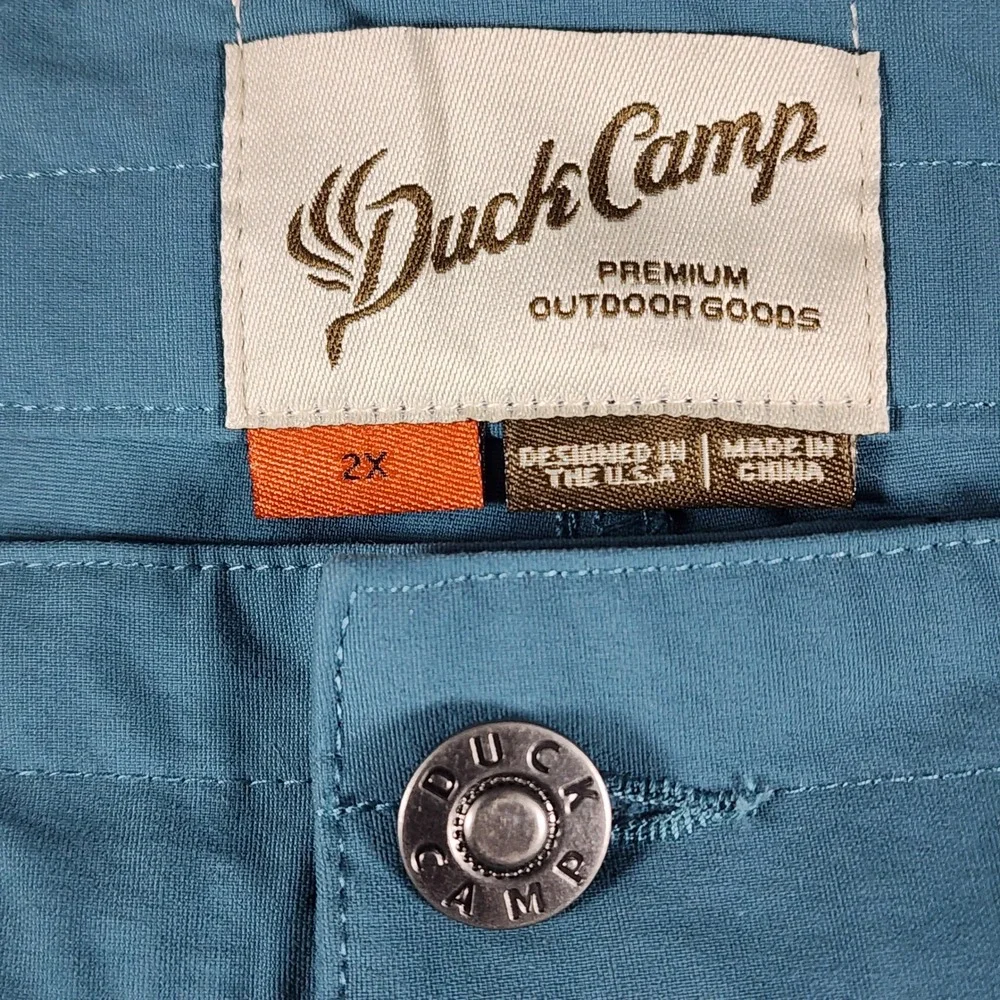 Duck Camp Performance Shorts Mens 2X Blue Stretch Nylon Outdoor Hiking Fishing